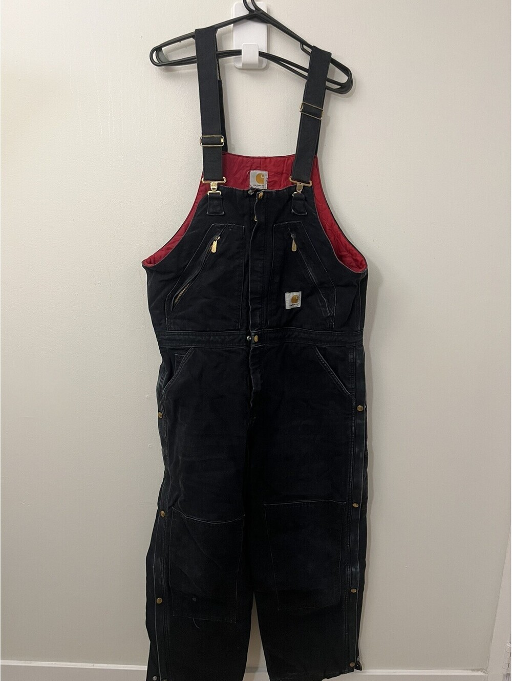 Vintage Carhartt Overalls Men Double Knee Insulated Winter R04BLK No Tag
